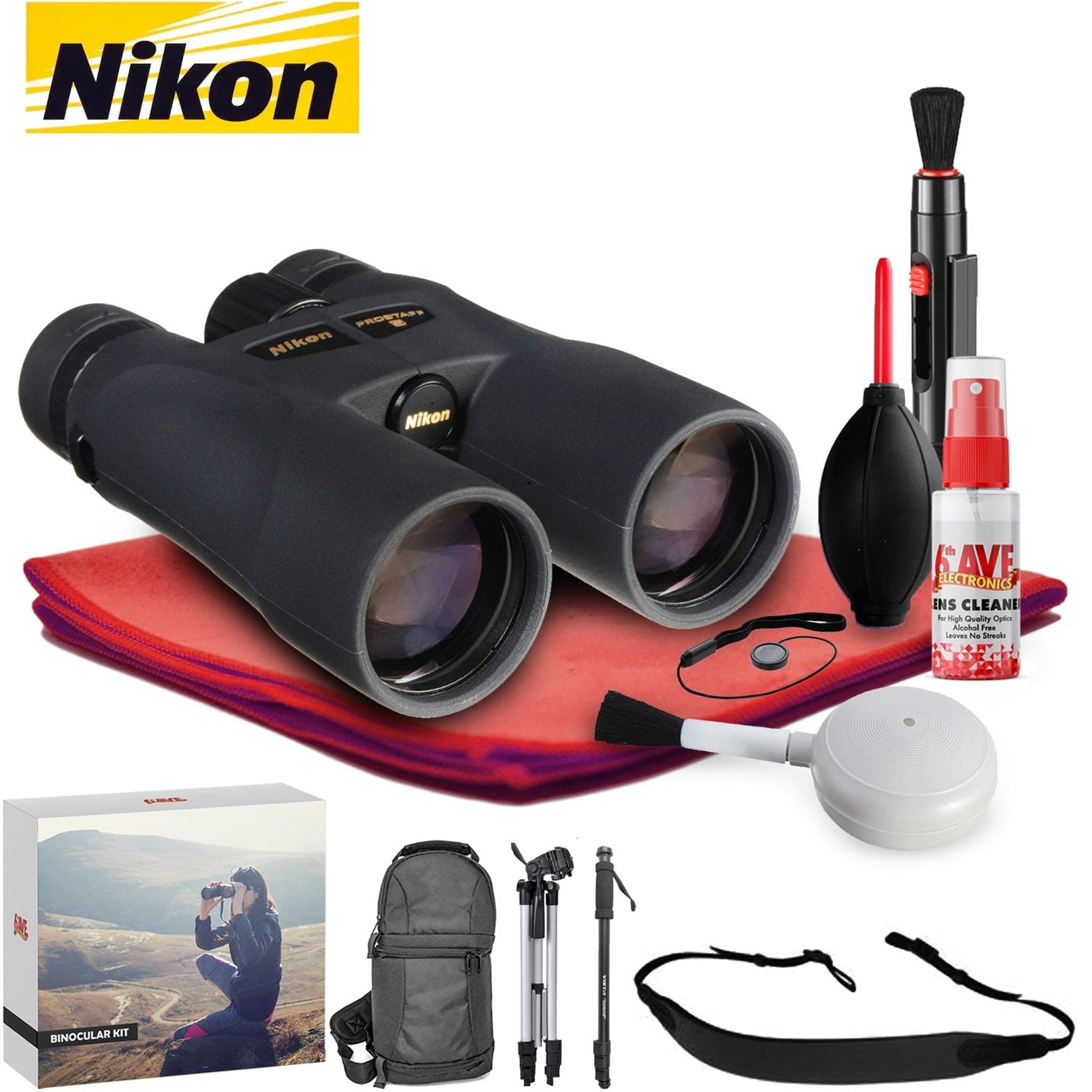 Nikon 10x50 ProStaff 5 Binocular Black - Exclusive Outdoors Binoculars Kit