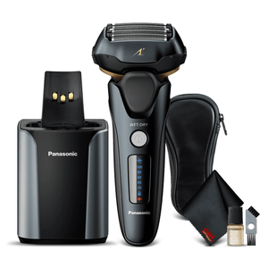 Panasonic ESLV97K Arc5 Wet/Dry 5 blade Electric Shaver Matte Black Bundle with Cleaning Cloth