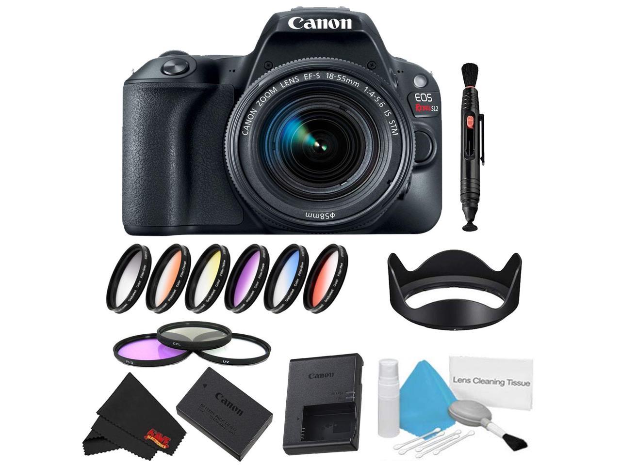 Canon EOS Rebel SL2 DSLR Camera with 18-55mm Lens (Black) 9 Piece Filter Kit