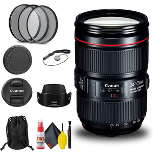 Canon EF 24-105mm f/4L IS II USM Lens 1380C002 + Filter + Cap Keeper + More