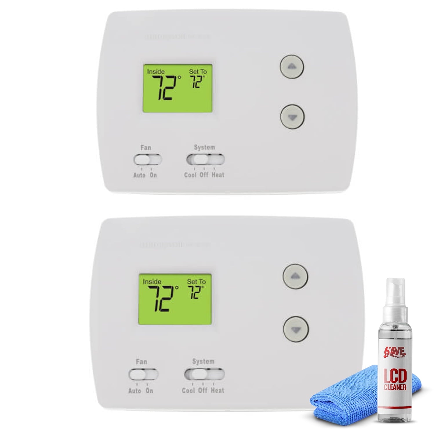 2-Pack Honeywell TH3110D1008 Pro Non-Programmable Digital Thermostat White