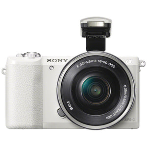 Sony Alpha a5100 Mirrorless Digital Camera White with 16-50mm Lens + 64GB Card + More