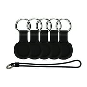 Apple AirTag 5 PC starter kit 4 Silicone Case keychain, 1 Luggage Tag Black