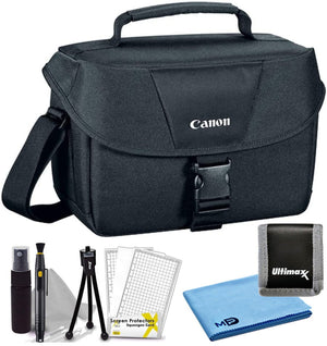Canon 100ES Padded Compact Digital SLR EOS Camera Gadget Case + Cleaning Kit Bundle