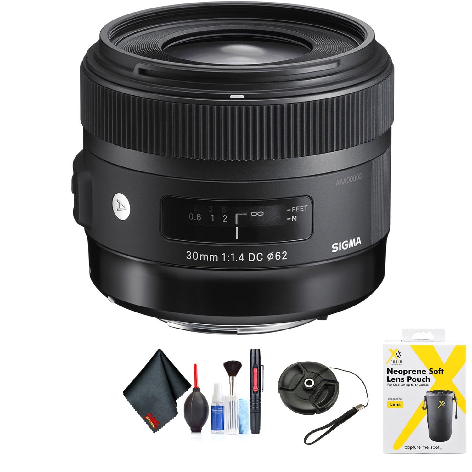 Sigma 30mm f/1.4 DC HSM Art Lens for Nikon for Nikon F Mount + Accessories International Model with 2 Year Warranty