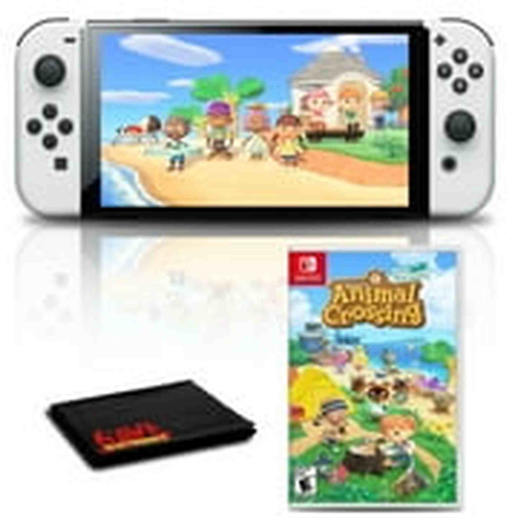 Nintendo Switch OLED White with Animal Crossing New Horizons Game Bundle Nintendo