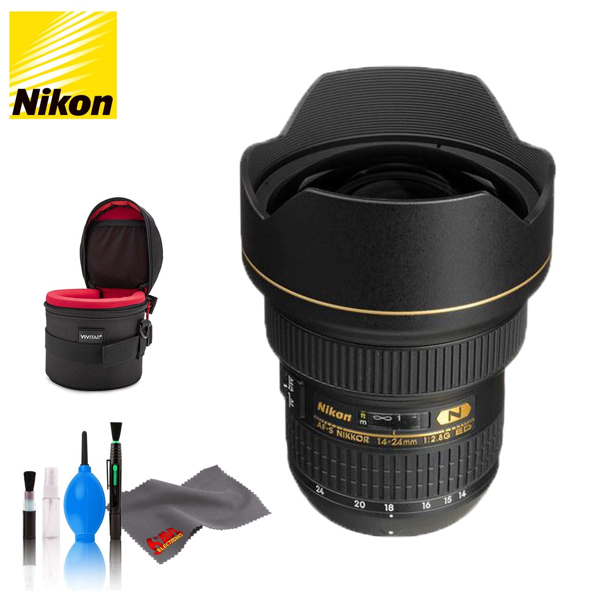 Nikon 14-24mm F/2.8G AF-S Silentwave Lens - Standard Bundle