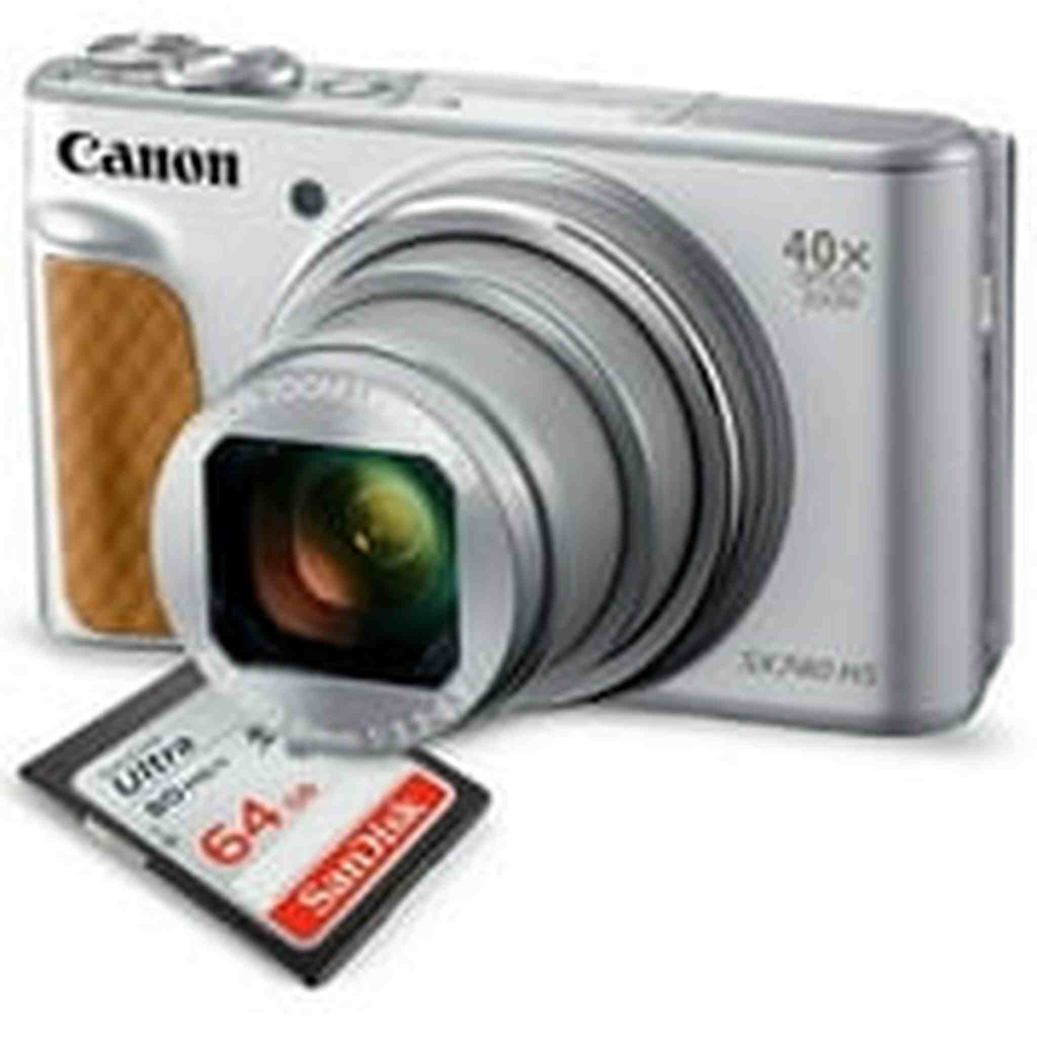 Canon PowerShot SX740 HS Digital Camera Silver with 64GB Card Canon