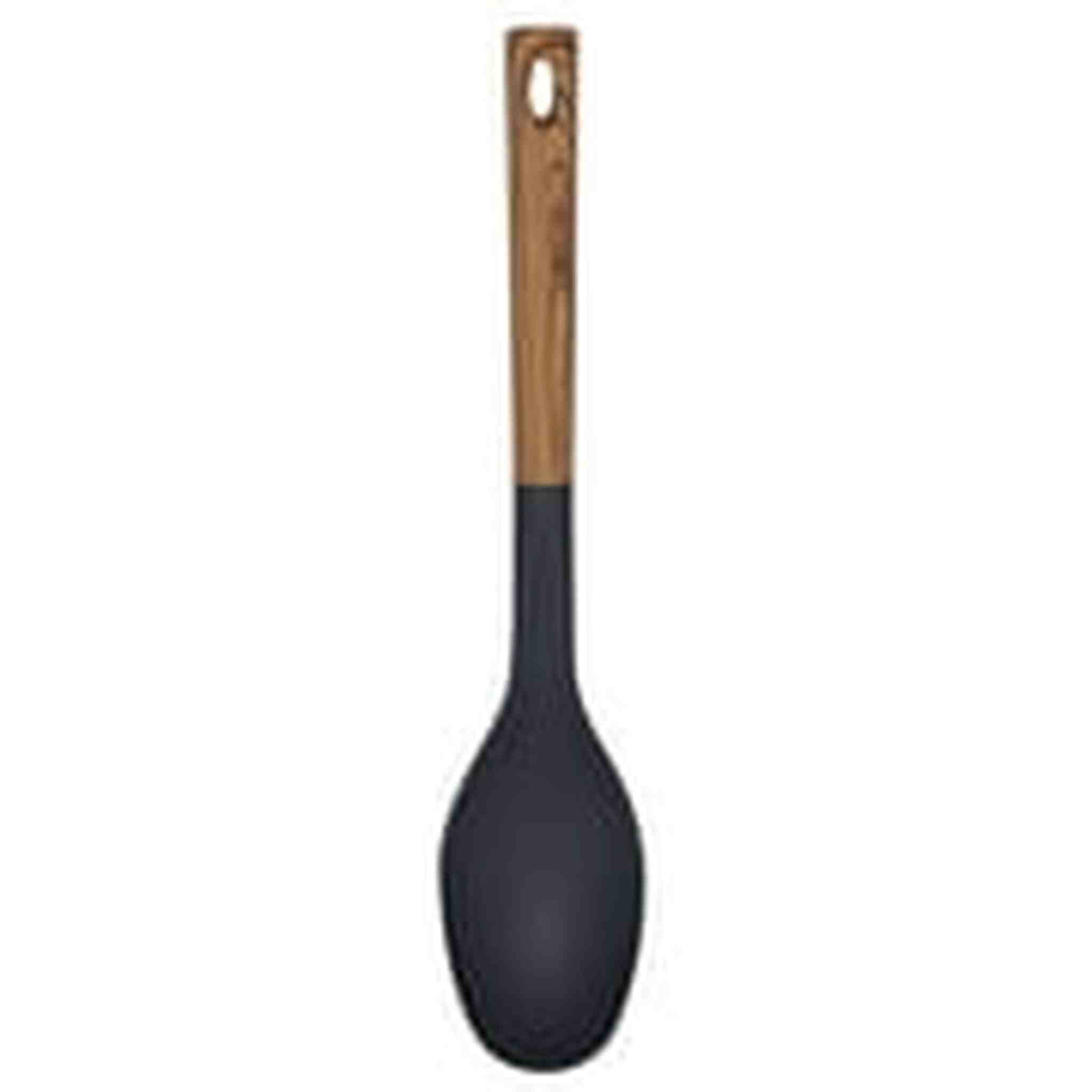 Bene Casa - Black Spoon with Wood Like Handle, Heat Resistant Bene Casa