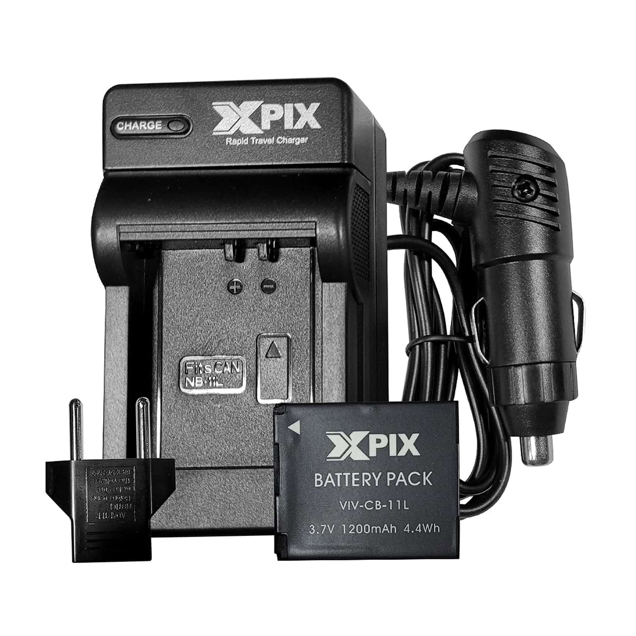 XPIX NB-11L Battery and Charger Set, with Replacement Battery and Charger Compatible with DSLR Cameras Perfect for Photographers on the Go XPIX