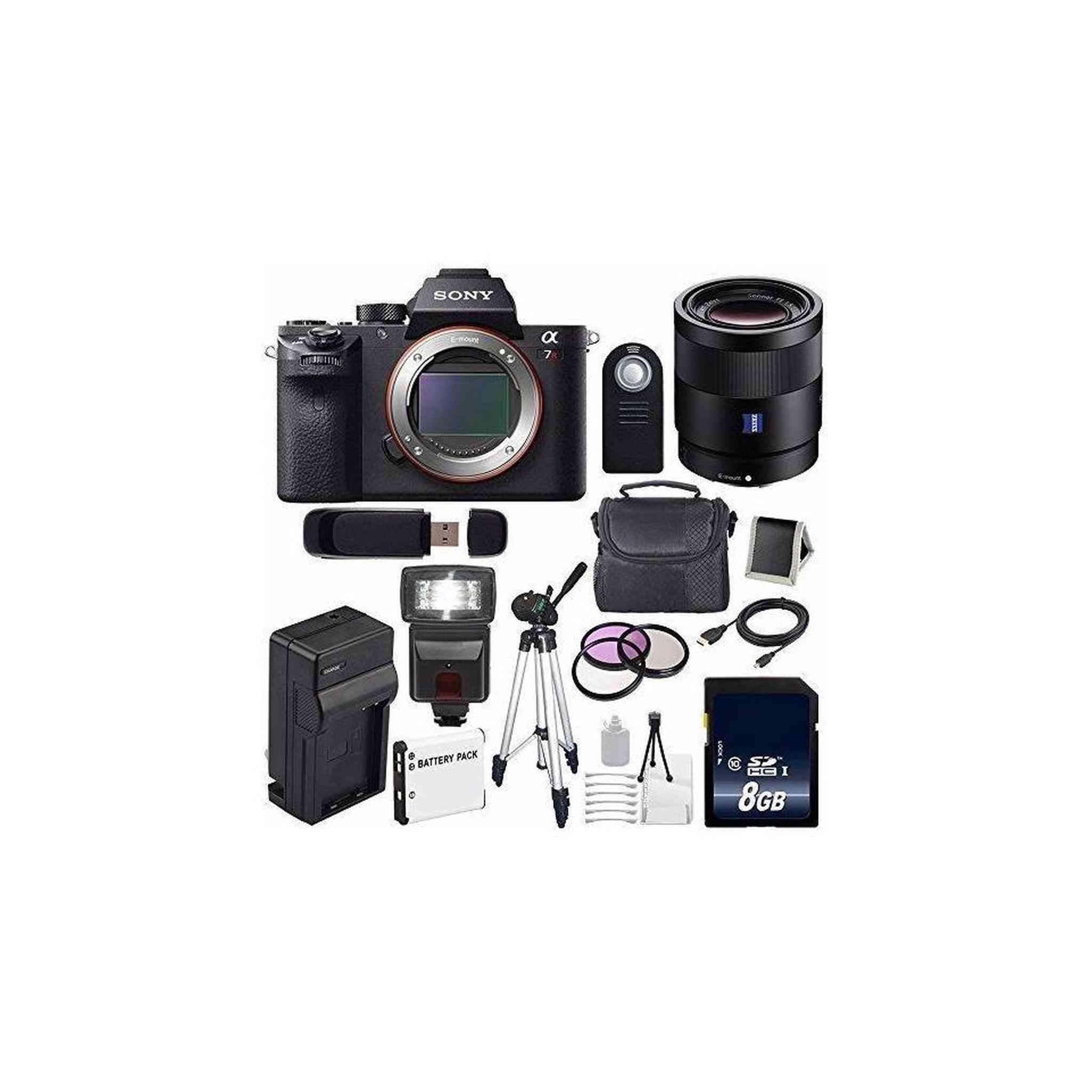 Sony Alpha a7R II Mirrorless Digital Camera International Model + Sony Sonnar T FE 55mm f/1.8 ZA Lens + 49mm 3 Piece F Sony