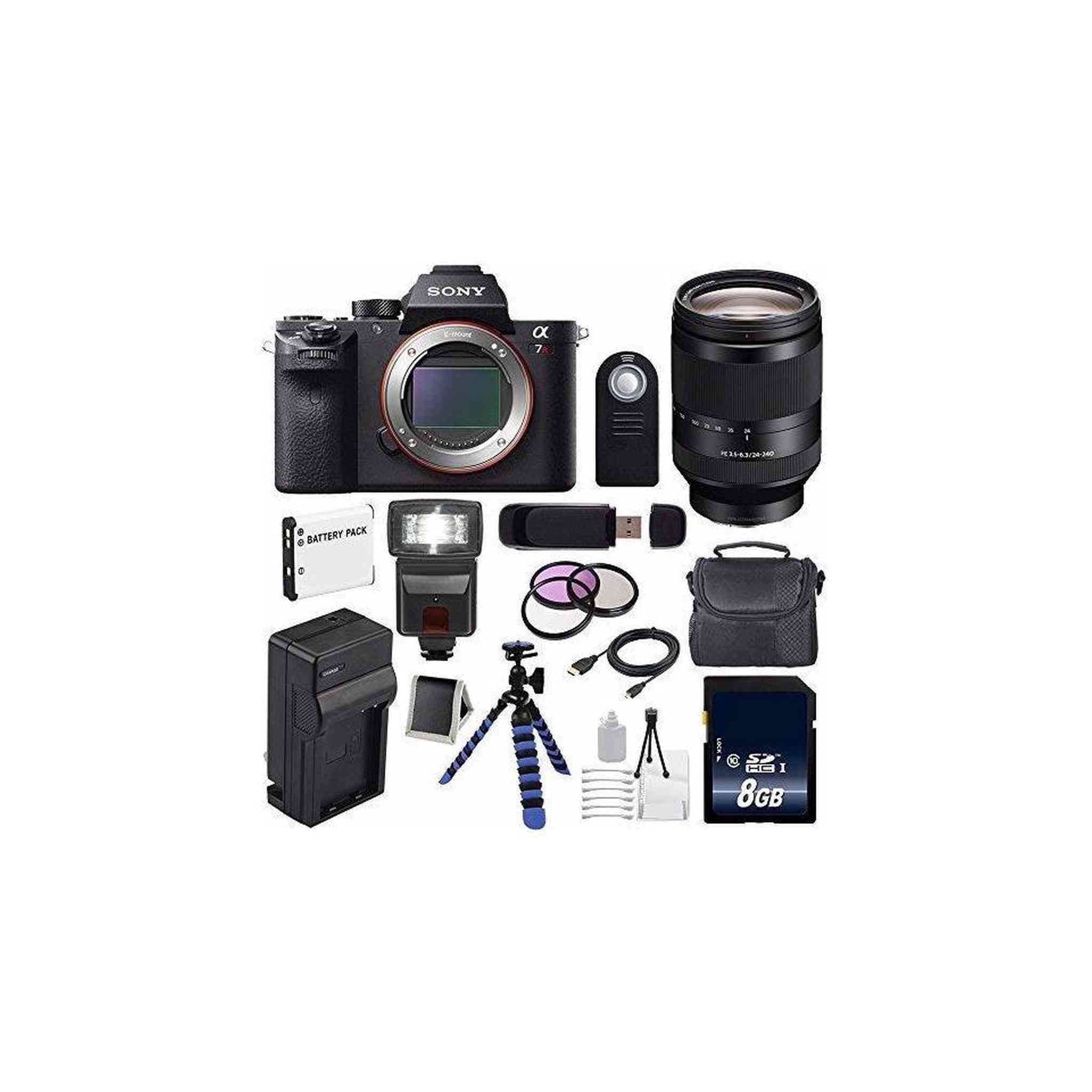 Sony Alpha a7R II Mirrorless Digital Camera International Model + Sony FE 24-240mm f/3.5-6.3 OSS Lens + 72mm 3 Piece F Sony