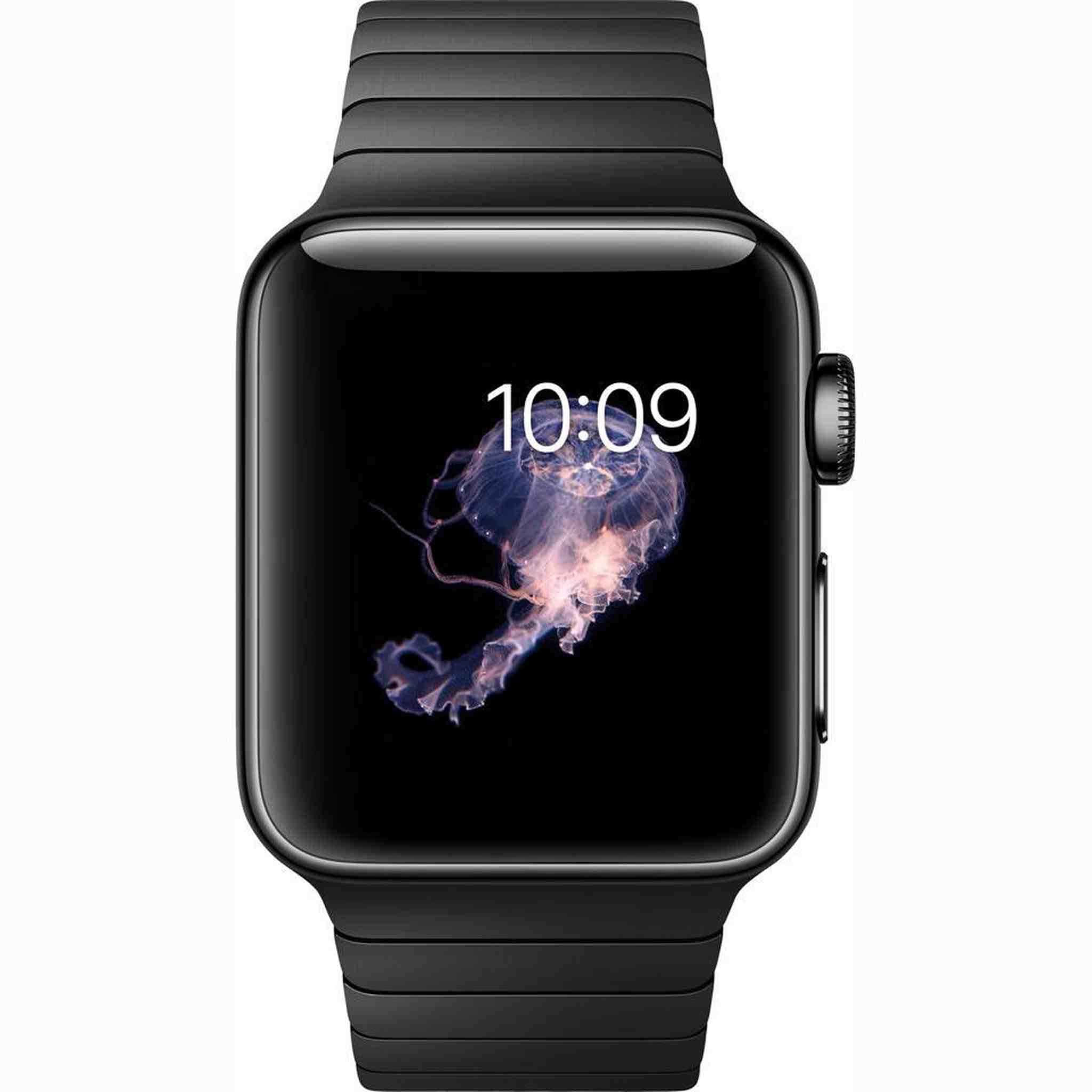 6Ave Apple Watch Series 2 38mm Smartwatch Space Black Stainless Steel Case, Space Black Link Band + Watch Band Black 38mm + Watch Band Red 38mm + Watch Band Blue 38mm + MicroFiber Cloth Bundle