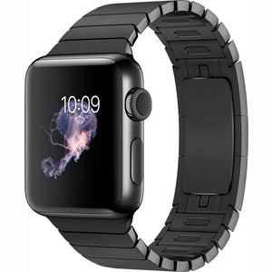 6Ave Apple Watch Series 2 38mm Smartwatch Space Black Stainless Steel Case, Space Black Link Band + Watch Band Black 38mm + Watch Band Red 38mm + Watch Band Blue 38mm + MicroFiber Cloth Bundle