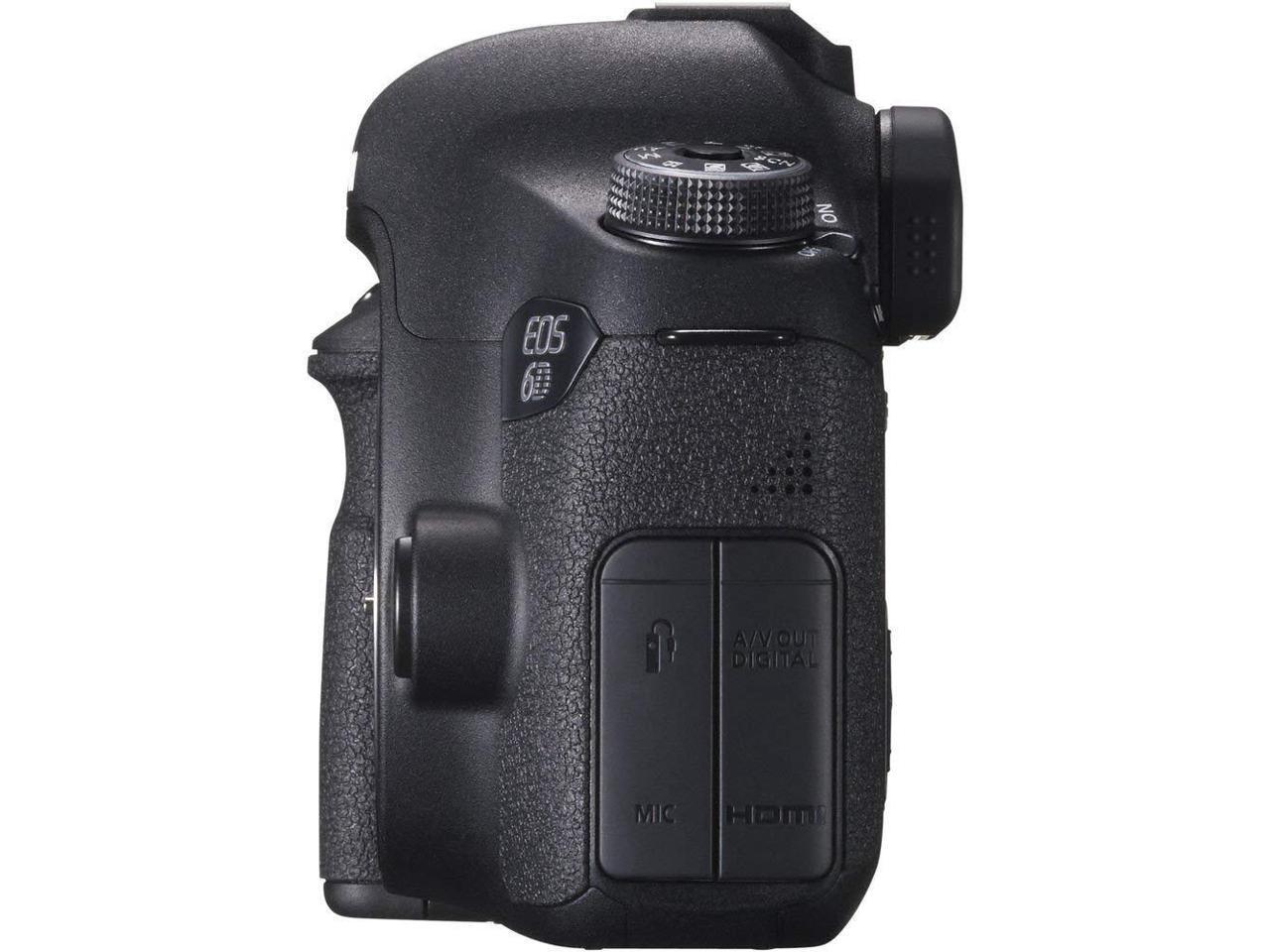 Canon EOS 6D DSLR Camera Body Only + Professional Battery Grip + Condenser Microphone + Extra Battery + Case + Wrist S