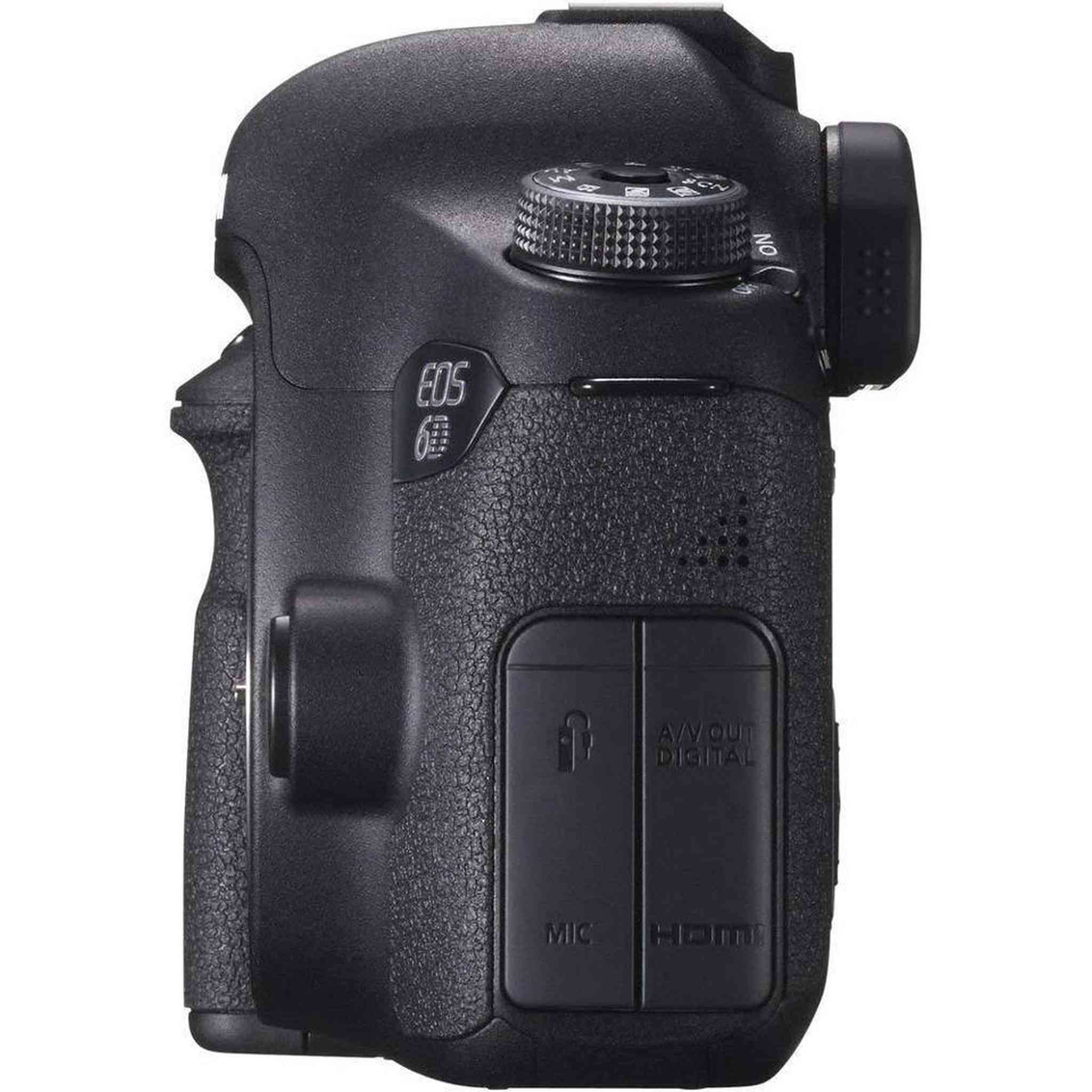 Canon EOS 6D DSLR Camera Body Only + Professional Battery Grip + Condenser Microphone + Extra Battery + Case + Wrist S Canon