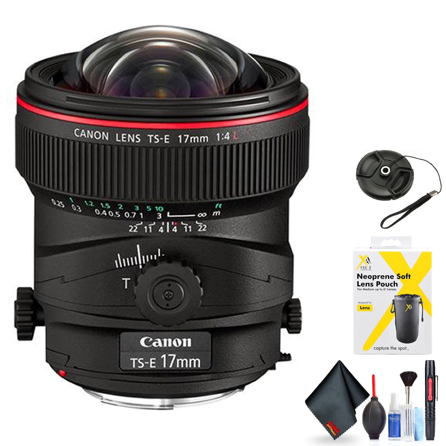 Canon TS-E 17mm f/4L Tilt-Shift Lens for Canon EF Mount + Accessories (International Model with 2 Year Warranty)