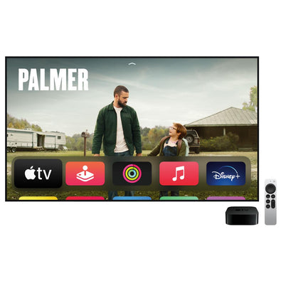 Apple TV 4K 64GB Streamer (MXH02LL/A, 2021) Bundle with Wall Mount + Cables