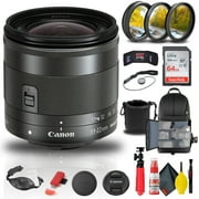 Canon EF-M 11-22mm f/4-5.6 IS STM Lens (7568B002) + Filter Kit + BackPack + More