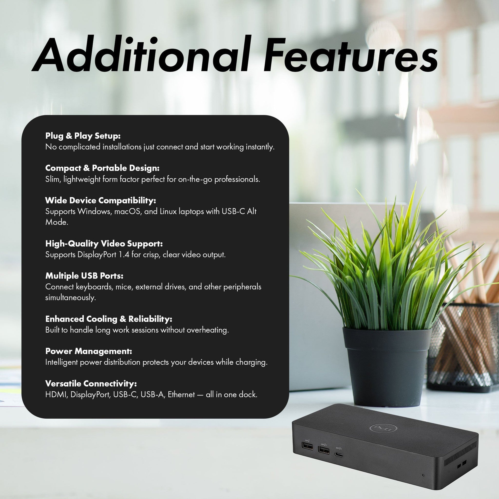 Dell Universal Dock UD22 USB-C Docking Station Bundle with Accessories