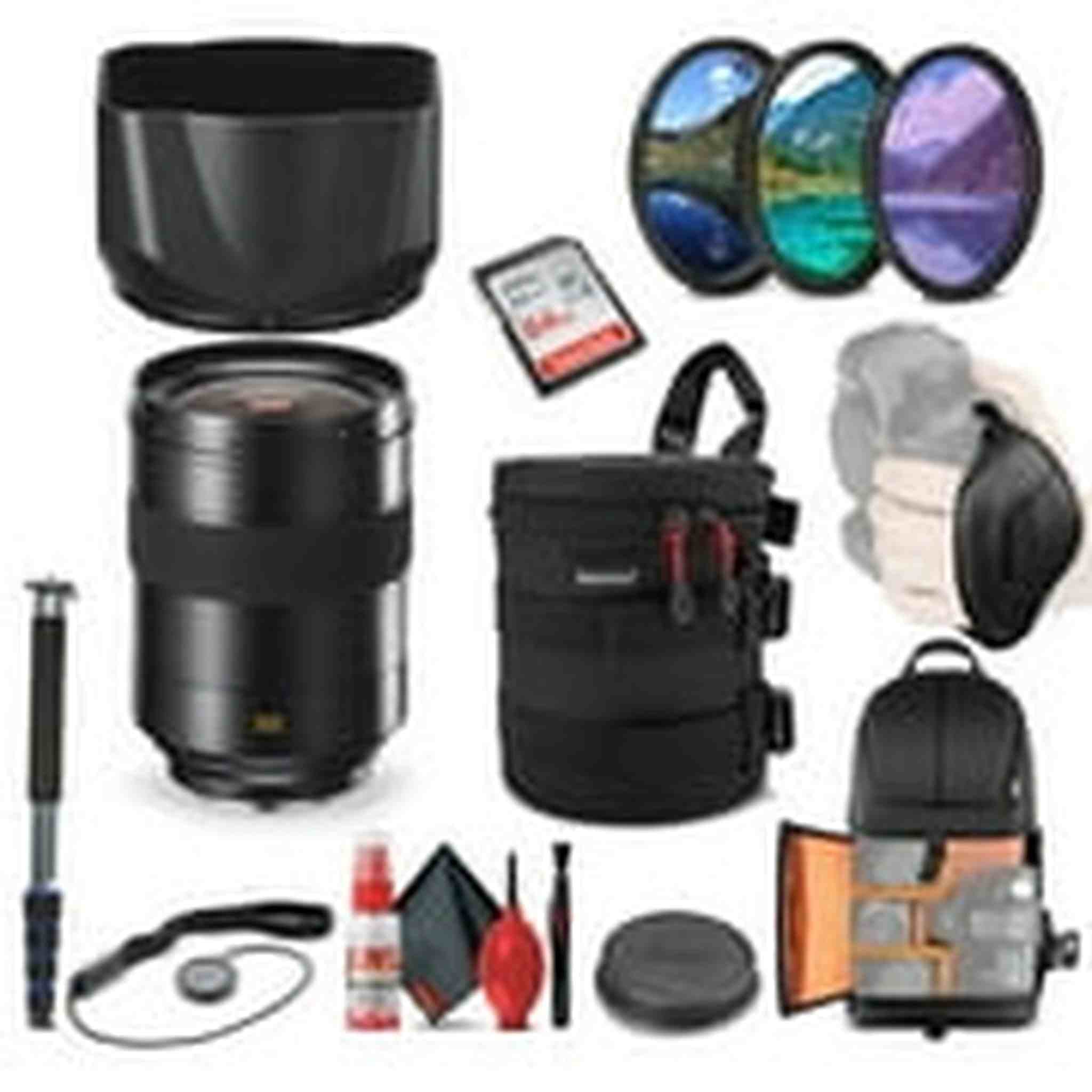 Leica Summilux-SL 50mm f/1.4 ASPH. Lens 11180 + 64GB Memory Card + Padded Case + Filters + BackPack + Full Size Monopod Bundle Leica