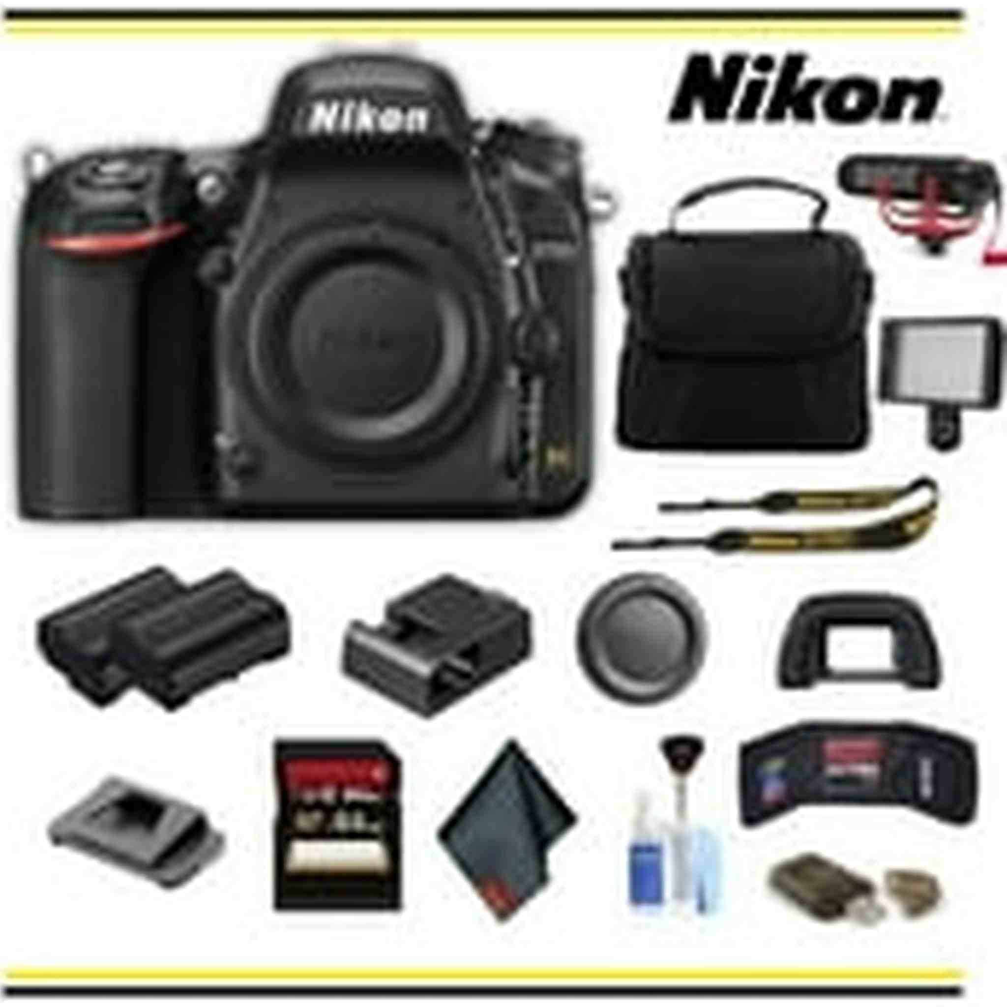 Nikon D750 DSLR Camera 1543 Advanced Bundle W/ Bag, Extra Battery, LED Light, Mic, and More- International Model