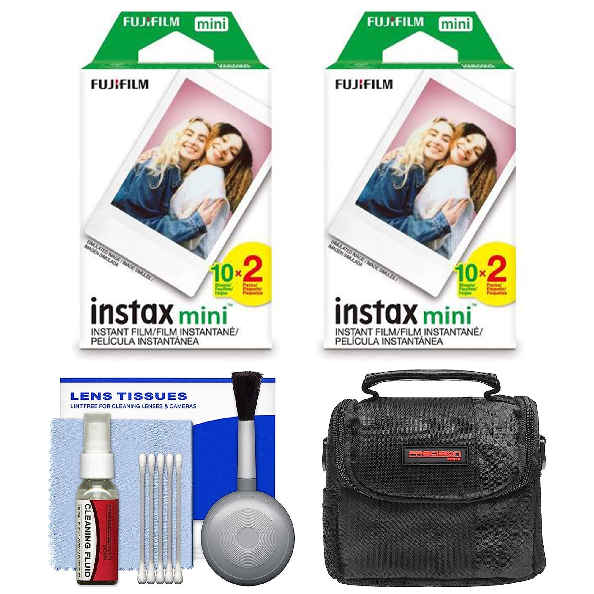 Essentials Bundle for Fujifilm Instax Mini Film Camera with 40 Color Prints
