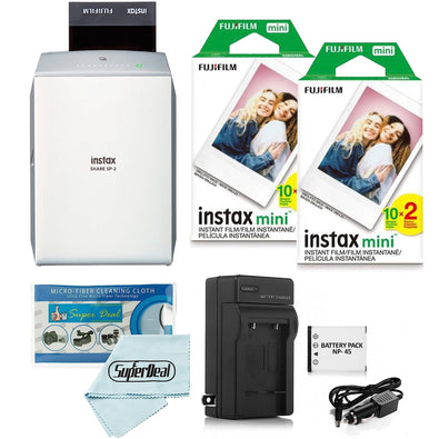 Fujifilm Instax Share SP-2 Smartphone Printer Silver + Mini Films 40 Shots