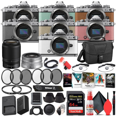 Nikon Z fc Digital Camera with Dual Lenses INTL Bundle with 64GB SD Card -