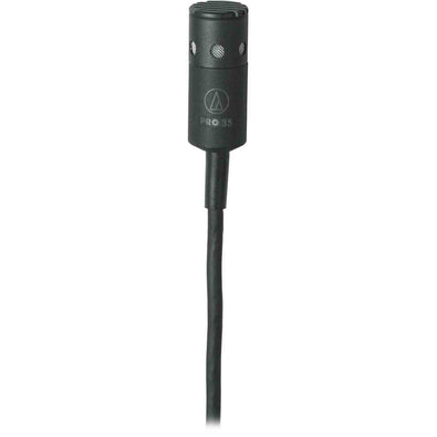 Audio-Technica PRO 35 Cardioid Condenser Clip-on Instrument Microphone with 10-Foot XLR Cable, Carrying Case, 6Ave Clean