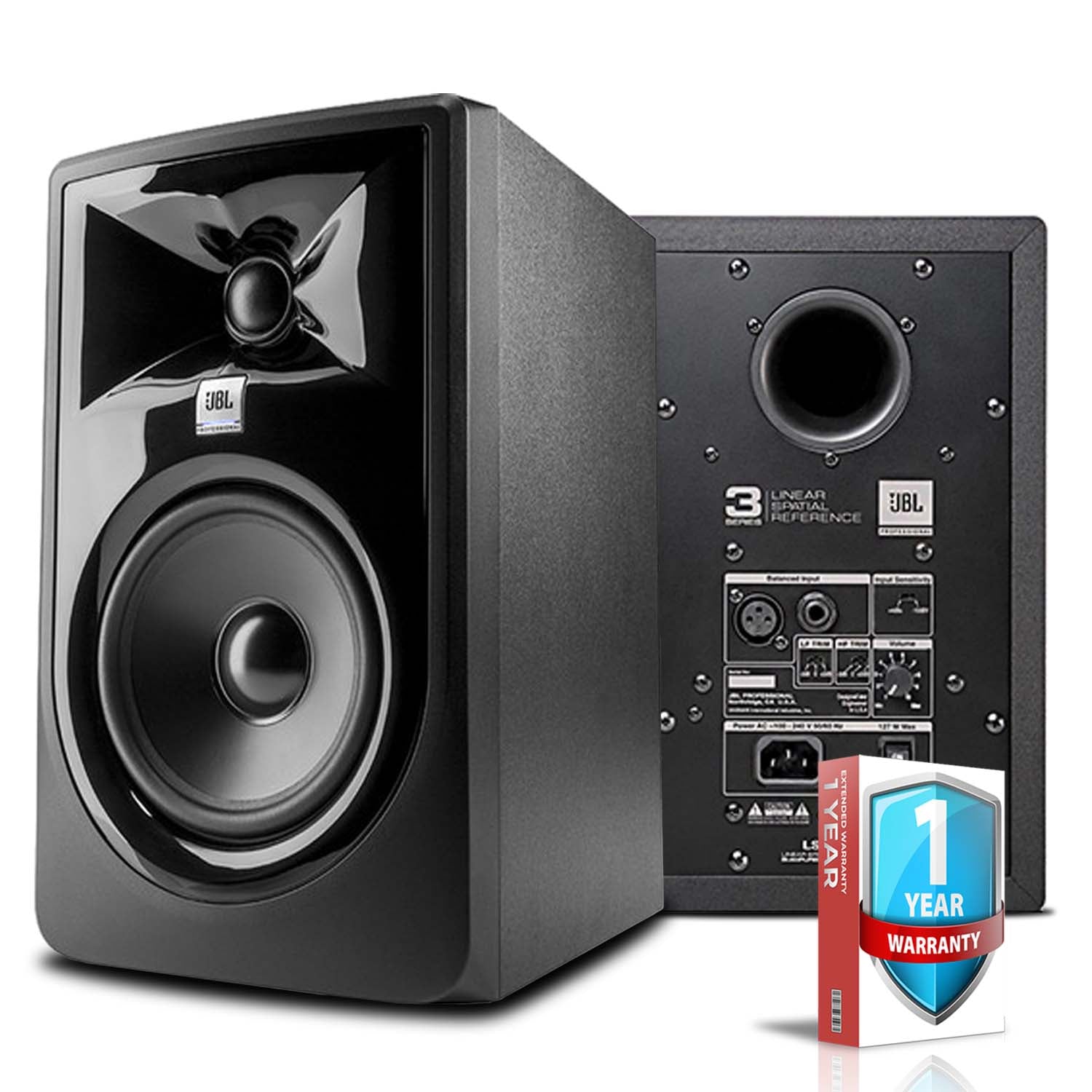 JBL Professional 305P MkII 5" Powered 2-way Studio Reference Monitor -Includes- Power Cord and 1-Year Extended Warranty Bundle