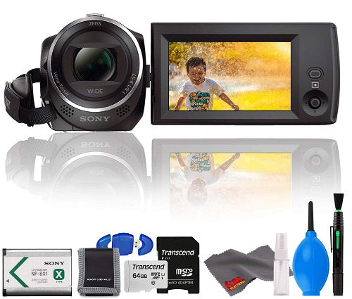 Sony HDR-CX405 HD Handycam with Memory Card Kit and Cleaning Kit