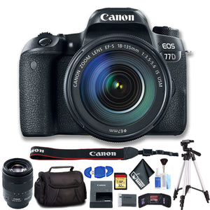 Canon EOS 77D DSLR Camera with 18-135mm USM Lens Intl Model Ultimate Bundle