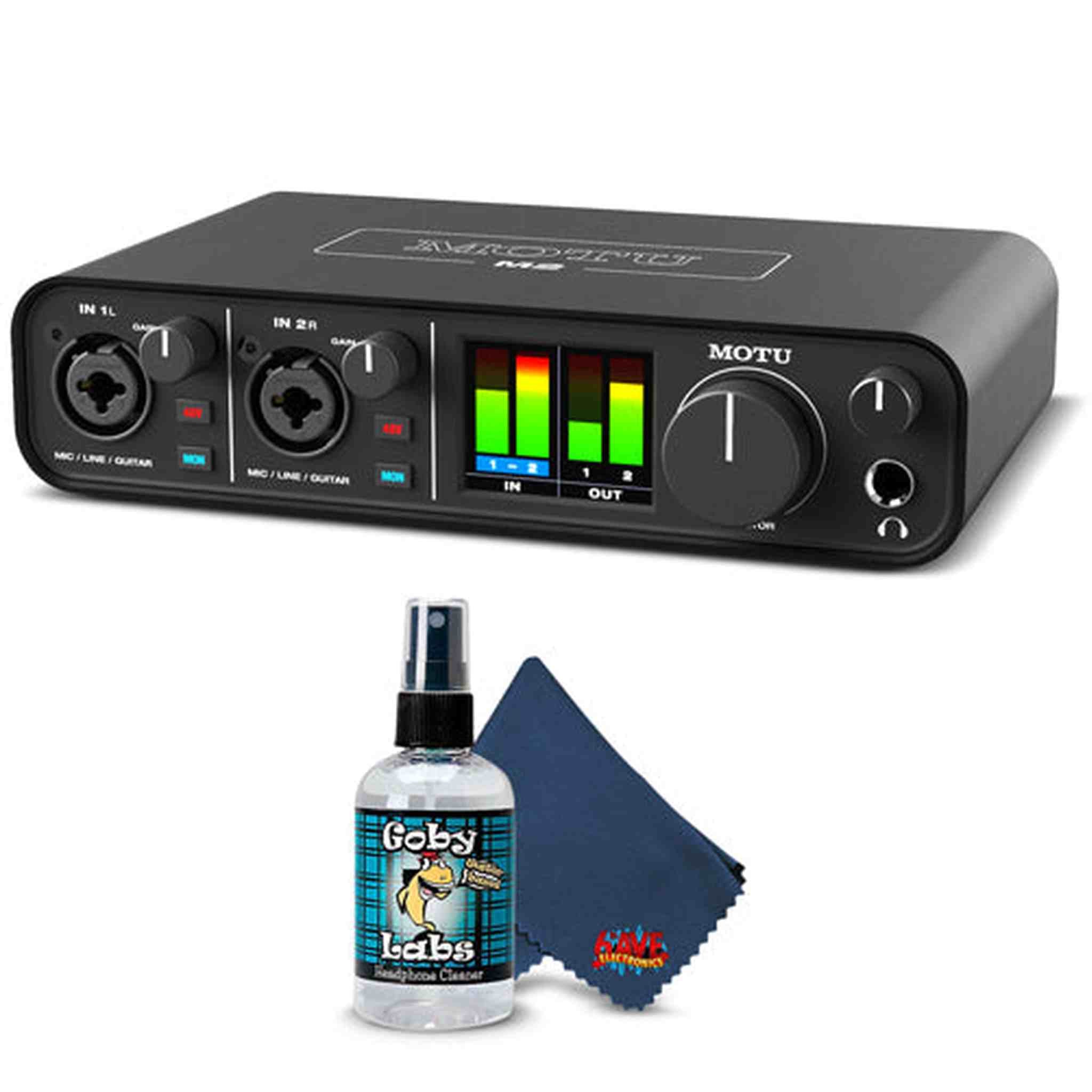 MOTU M2 2x2 USB-C Audio Interface Bundle with 6Ave Cleaning Kit MOTU