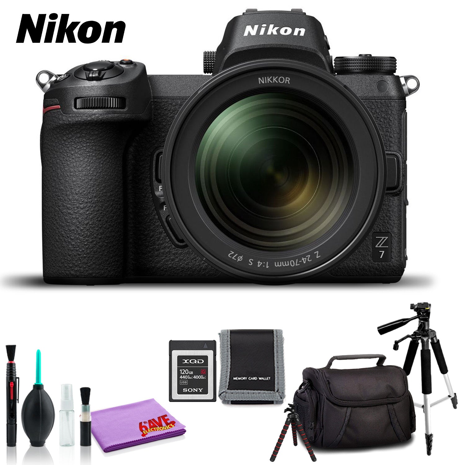 Nikon Z 7 Mirrorless Digital Camera with 24-70mm Lens (Intl Model) - Standard Kit