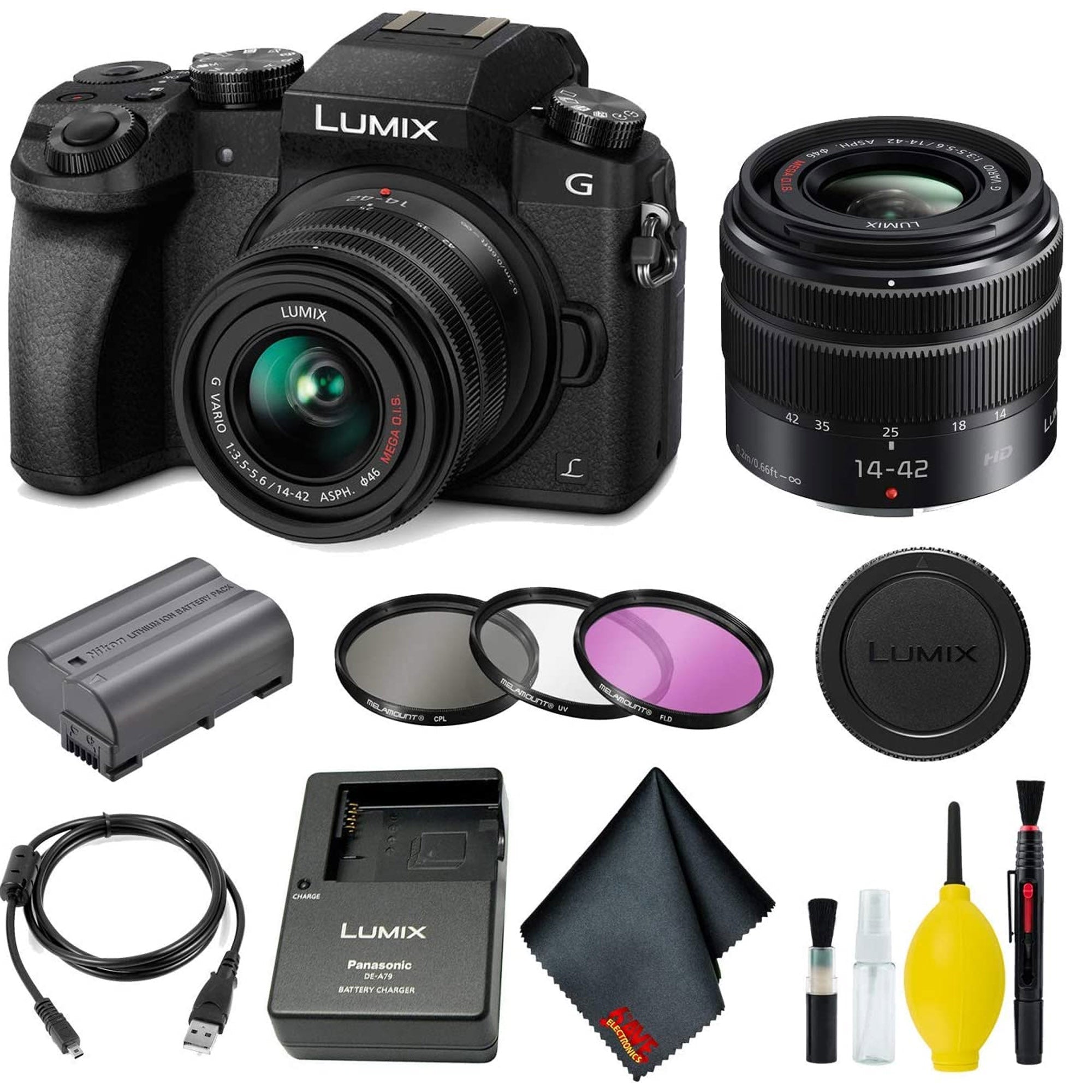 Panasonic Lumix DMC-G7 Mirrorless Micro Four Thirds Digital Camera with 14-42mm Lens Bundle