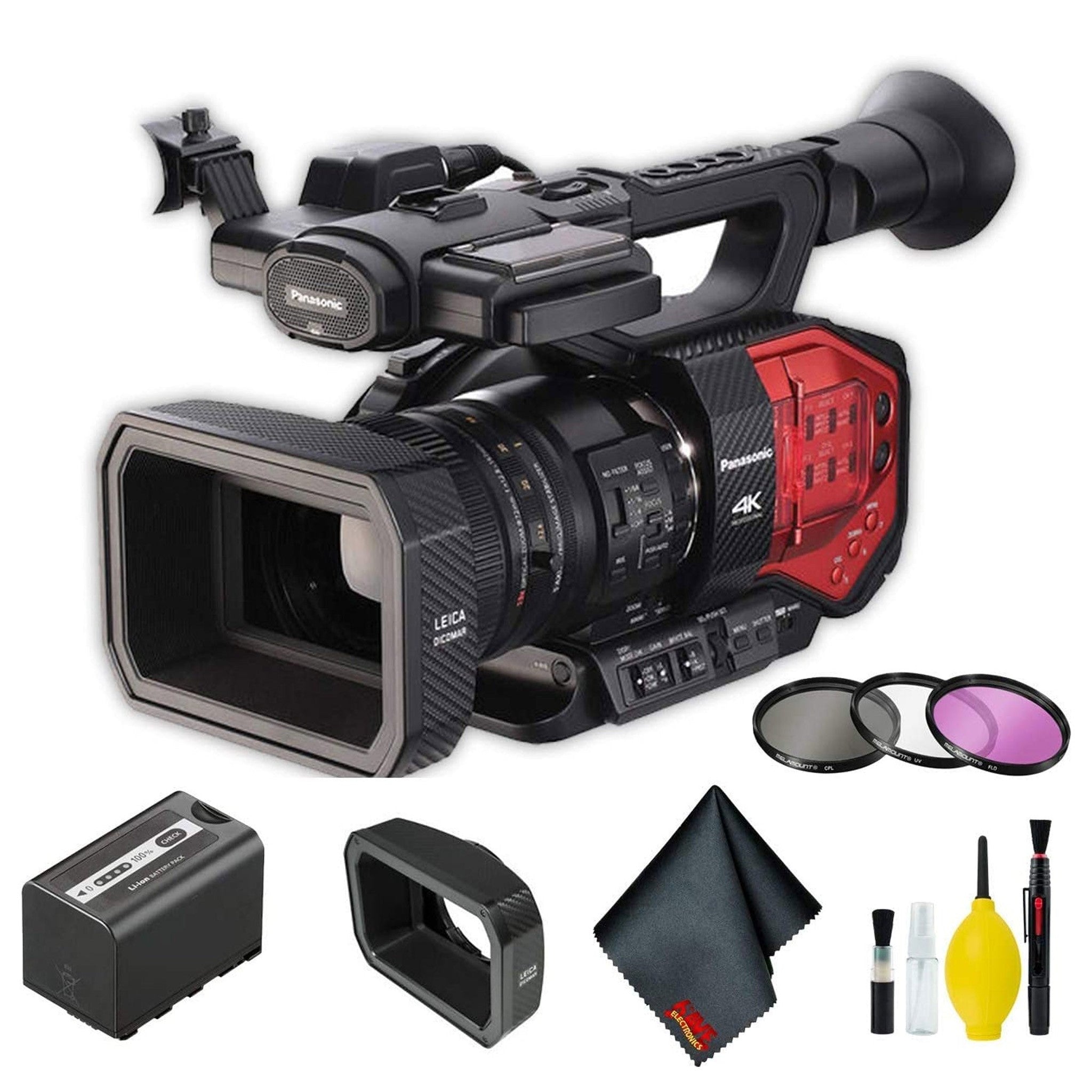 Panasonic AG-DVX200 4K Camcorder with Four Thirds Sensor and Integrated Zoom Lens Bundle Panasonic