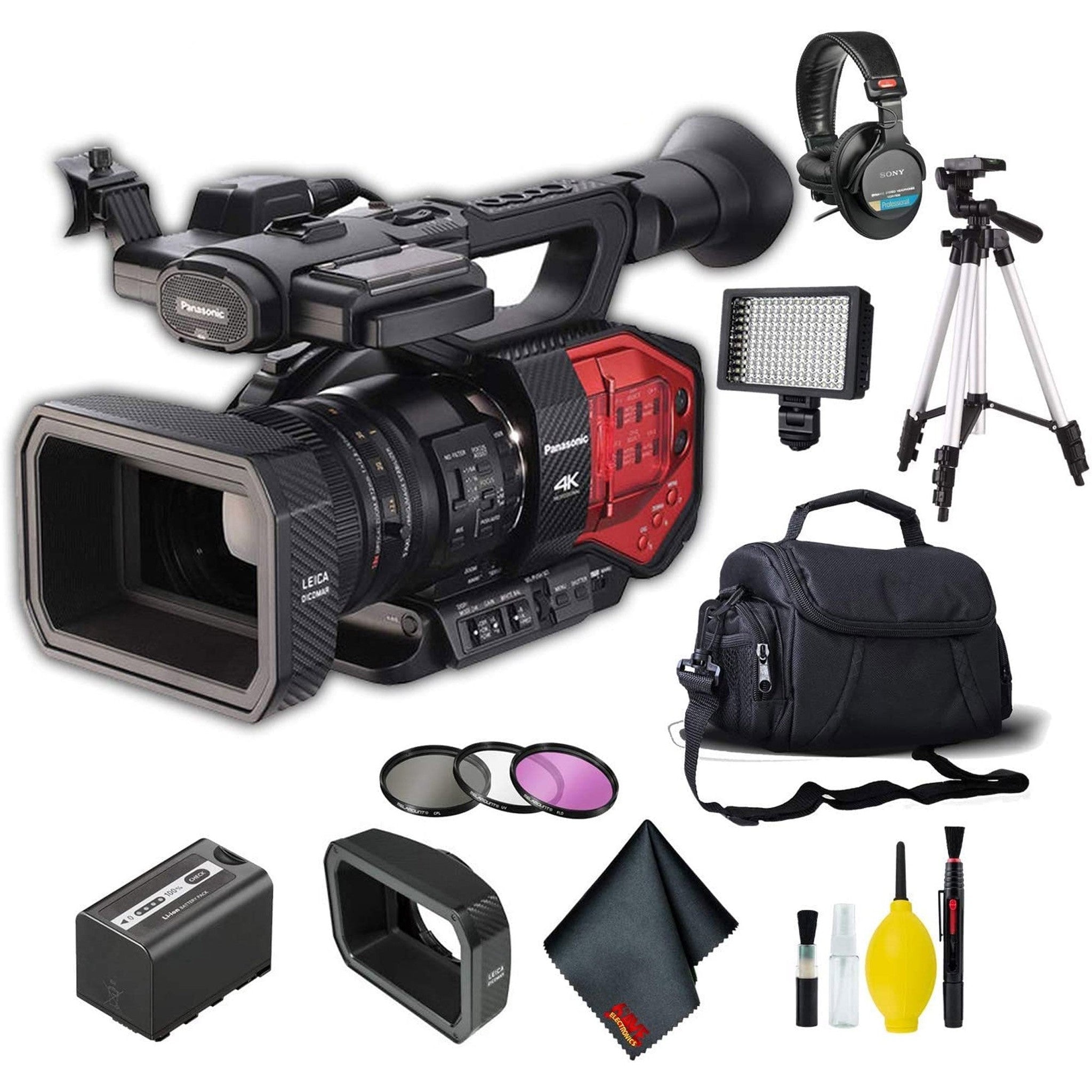 Panasonic AG-DVX200 4K Camcorder with Four Thirds Sensor and Integrated Zoom Lens Pro Bundle Panasonic
