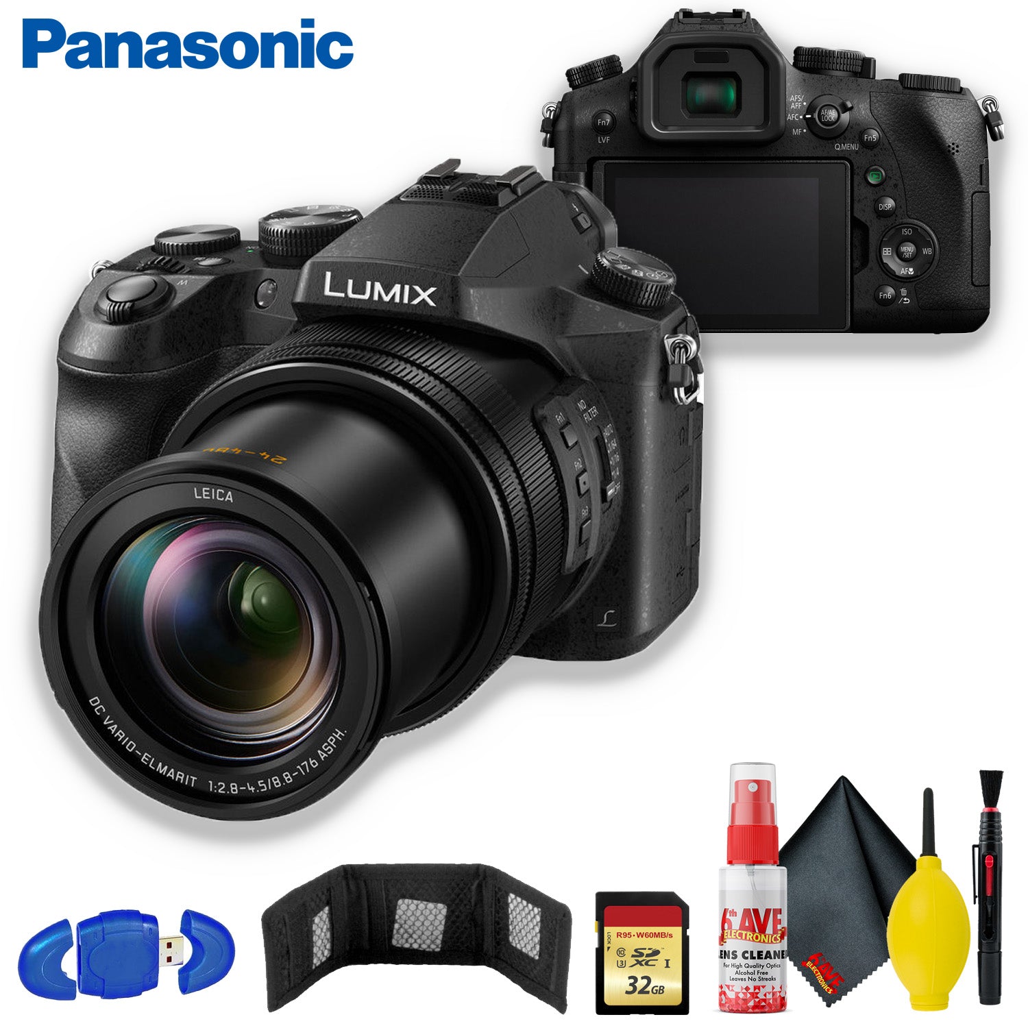 Panasonic Lumix DMC-FZ2500 Digital Camera with Memory Kit Starter Bundle