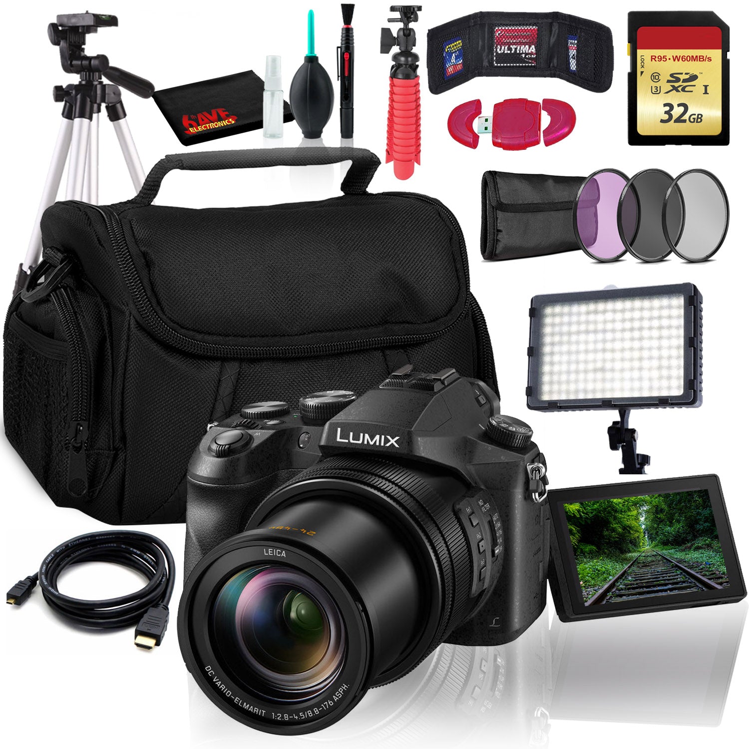 Panasonic Lumix DMC-FZ2500 Digital Camera with Tripod Kit Starter Bundle