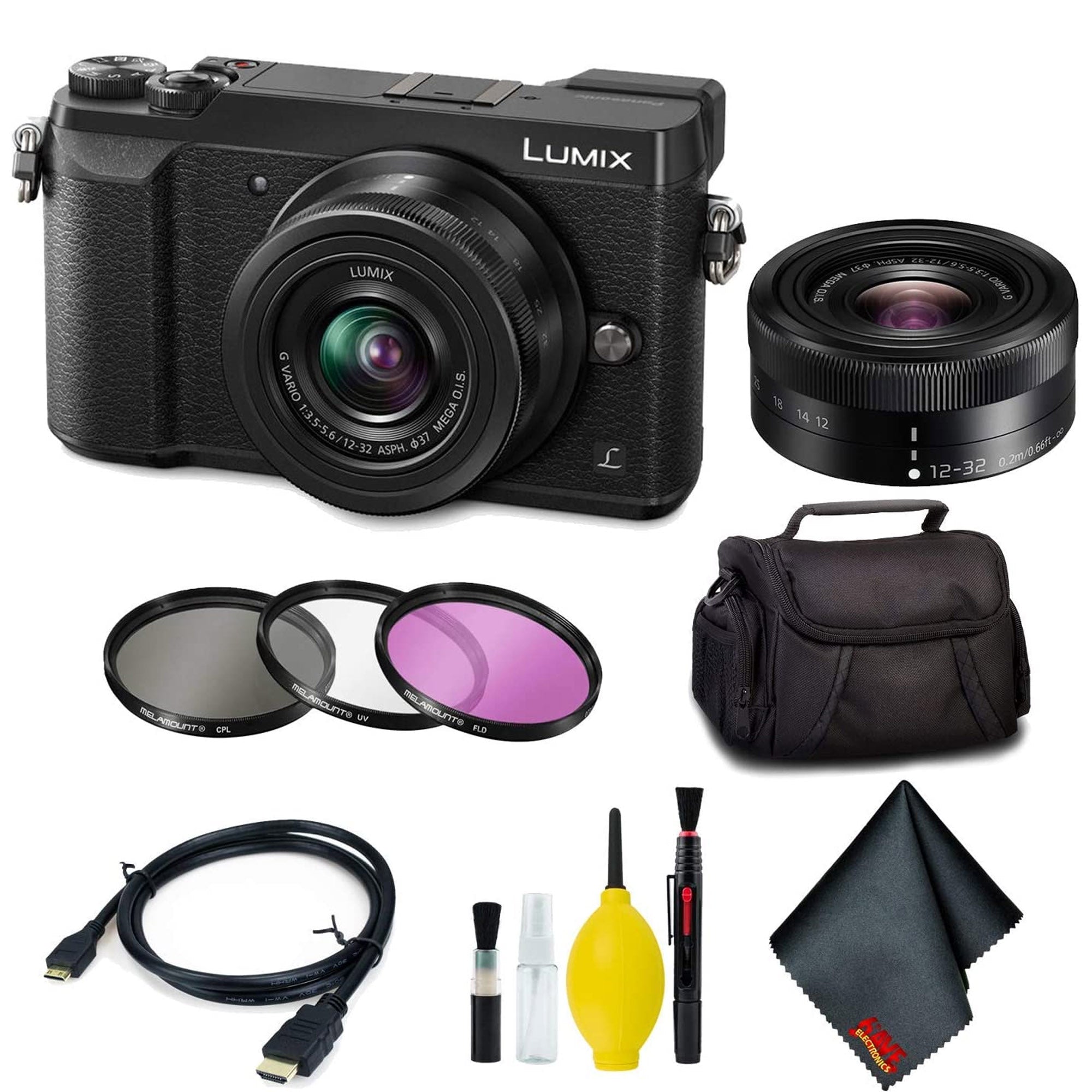 Panasonic Lumix DMC-GX85 Mirrorless Micro Four Thirds Digital Camera with 12-32mm Lens (Black) Basic Bundle