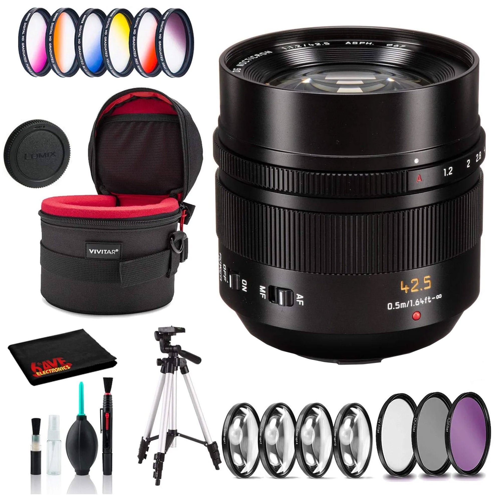 Panasonic Leica DG Nocticron 42.5mm f/1.2 ASPH. POWER O.I.S. Lens - Premium Kit