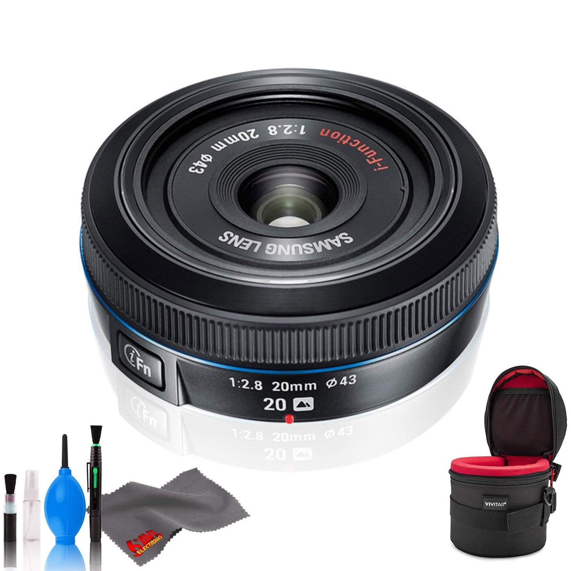 Samsung 20mm F.8 Pancake Lens F/NX Black - Standard Bundle