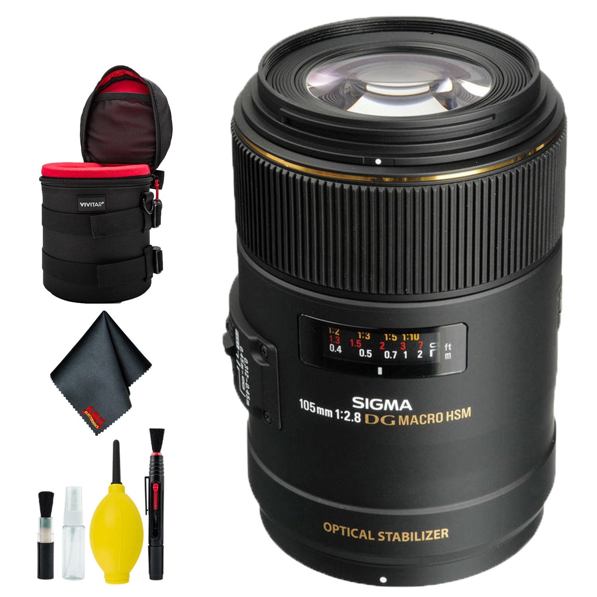 Sigma 105mm f/2.8 EX DG OS HSM Macro Lens for Nikon F Intl Deluxe Bundle Sigma