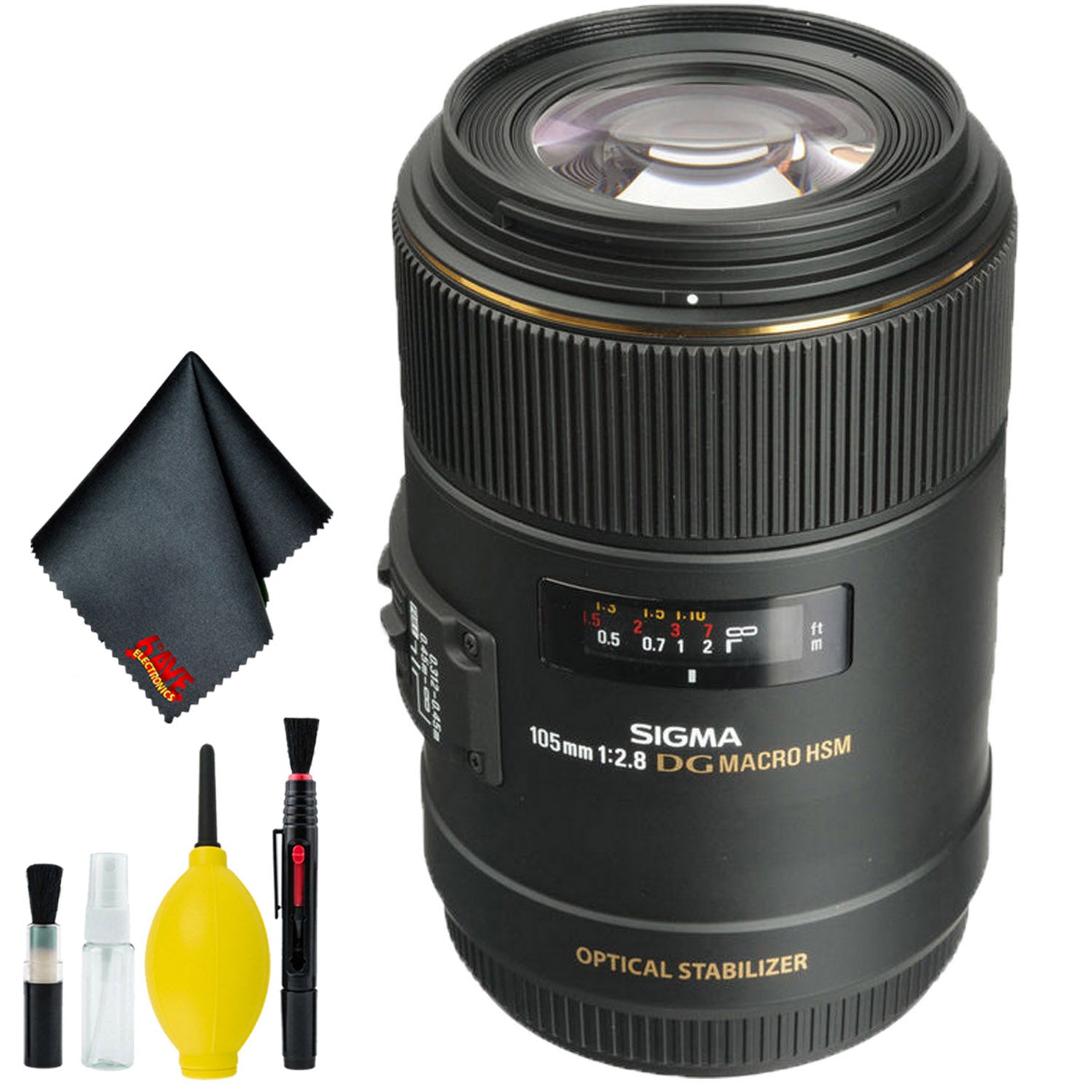 Sigma 105mm f/2.8 EX DG OS HSM Macro Lens for Canon EF (Intl) Standard Bundle