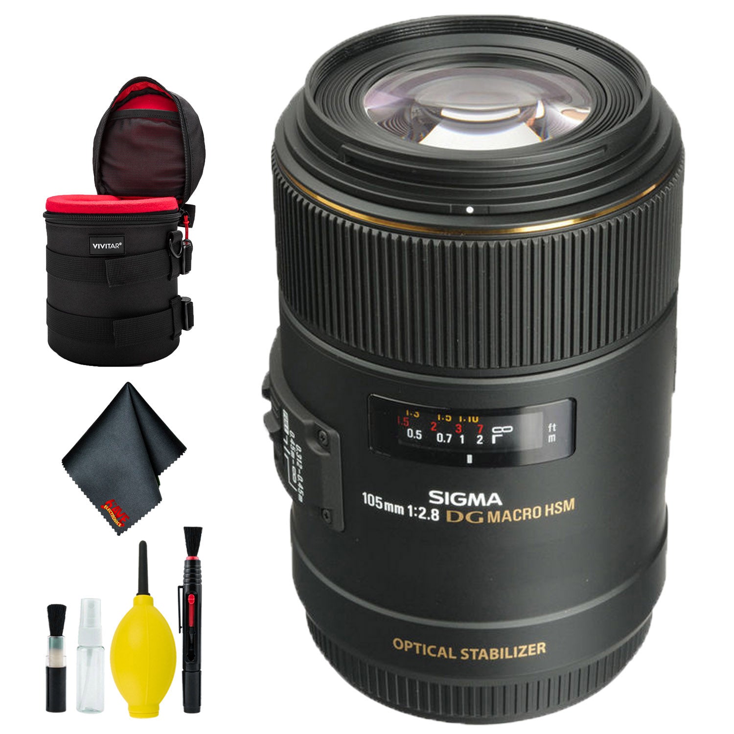 Sigma 105mm f/2.8 EX DG OS HSM Macro Lens for Canon EF (Intl) Deluxe Bundle