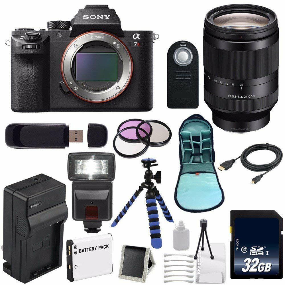 Sony Alpha a7R II Mirrorless Digital Camera (International Model) + Sony FE 24-240mm f/3.5-6.3 OSS Lens + 72mm Filters Advanced Bundle
