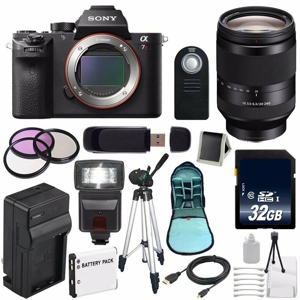 Sony Alpha a7R II Mirrorless Digital Camera (International Model) + Sony FE 24-240mm f/3.5-6.3 OSS Lens + 72mm Filters Starter Bundle