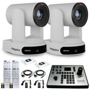 2 x PTZOptics Move 4K PTZ Camera with 30x Zoom White PT30X-4K-WH-G3 + PT-JOY-G4 Controller