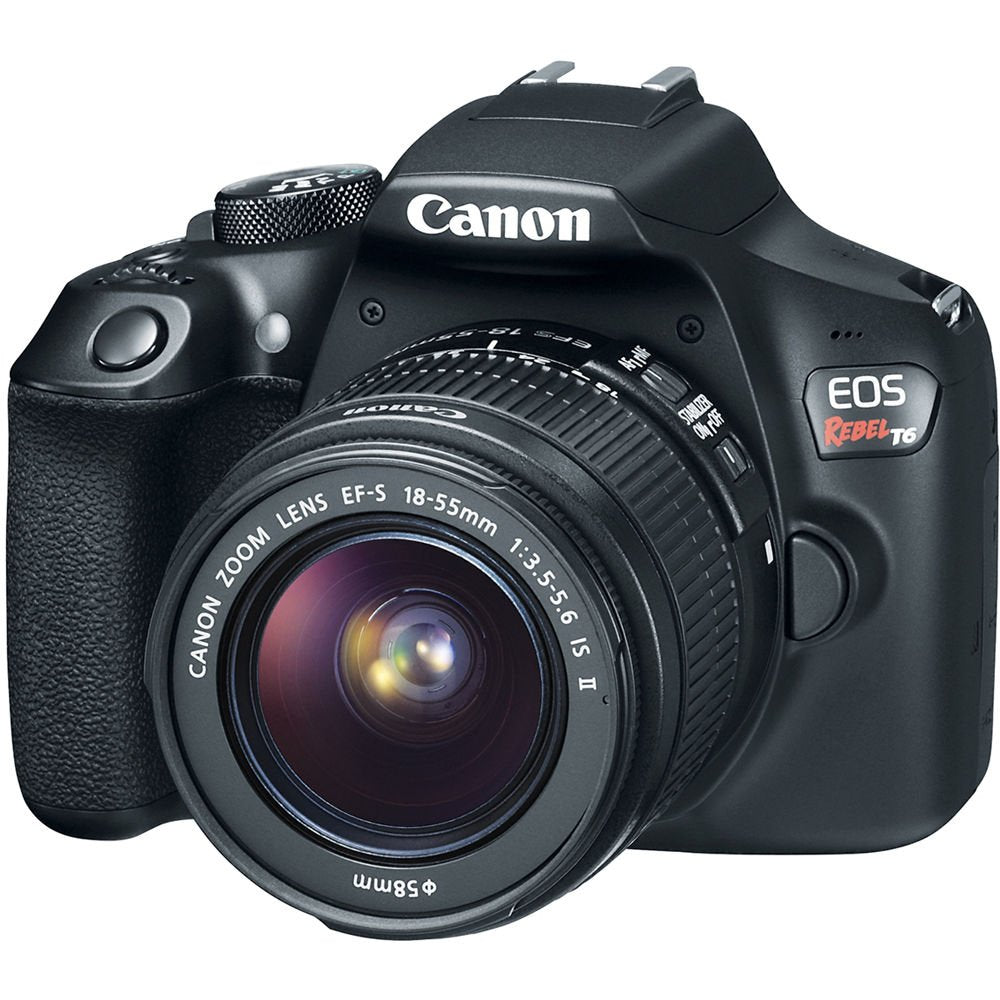 Canon EOS Rebel T6 DSLR Camera with 18-55mm is Lens & 55-250mm is STM Lens + Flexible Tripod + UV Protection Filter Starter Bundle